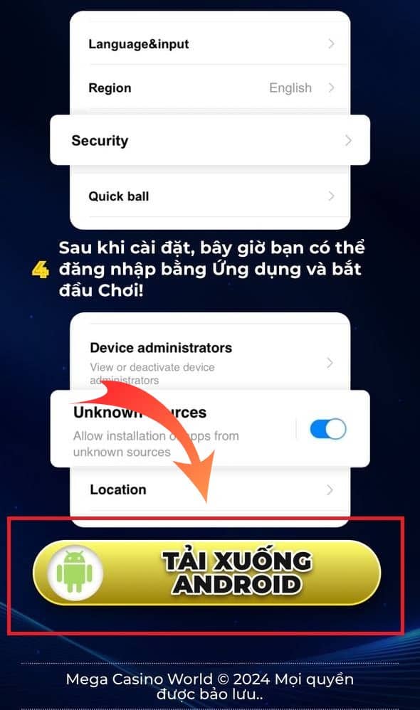 Bước 2 chọn mục tải xuống android Bước 2 chọn mục tải xuống android