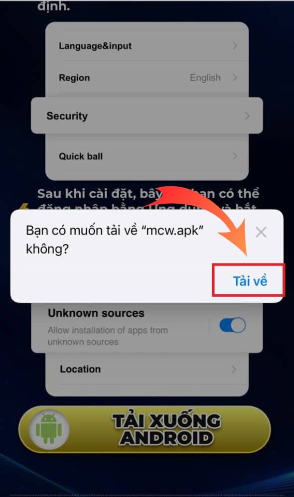 Bước 3 tải xuống tệp APK để tiếp tục Bước 3 tải xuống tệp APK để tiếp tục