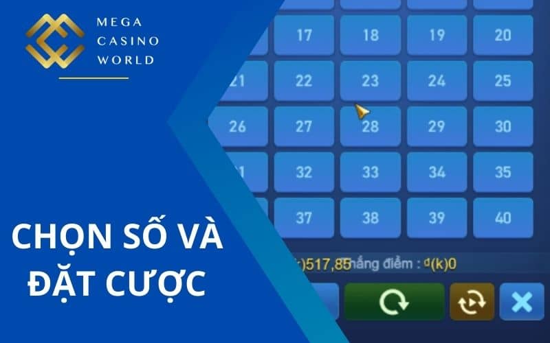 Chọn con số và nhấn đặt cược Chọn con số và nhấn đặt cược