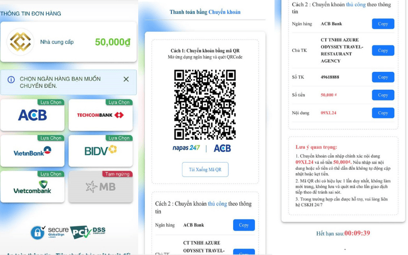 Thực hiện giao dịch nạp tiền ngân hàng trực tuyến bằng cách quét mã QR Thực hiện giao dịch nạp tiền ngân hàng trực tuyến bằng cách quét mã QR