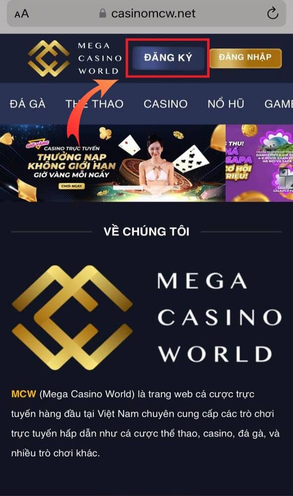 Truy cập vào trang chủ và nhấn đăng ký Truy cập vào trang chủ và nhấn đăng ký