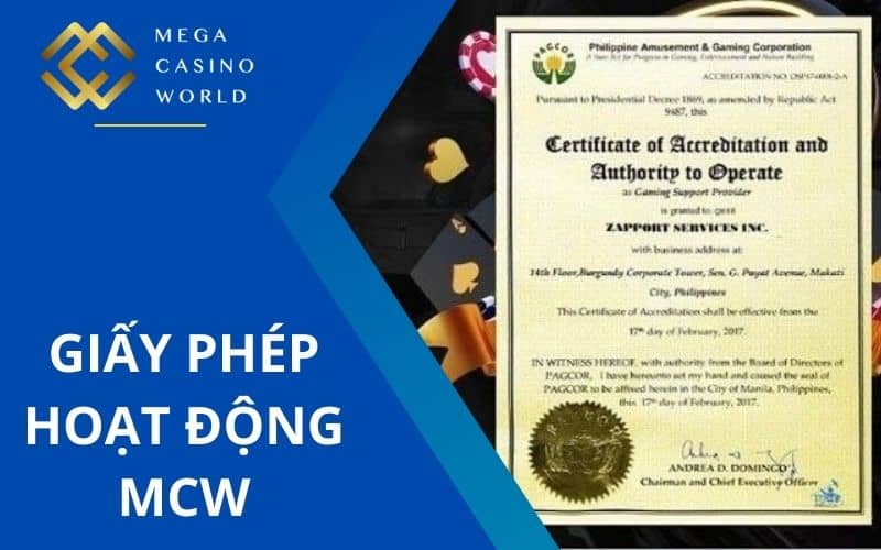 Giấy phép hoạt đông MCW là văn bản pháp lý do cơ quan cung cấp Giấy phép hoạt đông MCW là văn bản pháp lý do cơ quan cung cấp